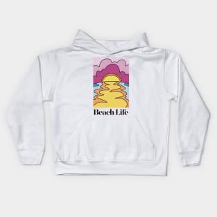 Beach Life - Summer Typographic Design Kids Hoodie